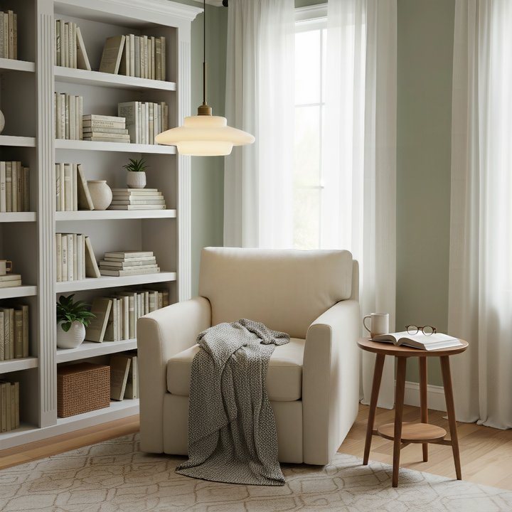 Mid Century Art Milk White Glass Pendant Light