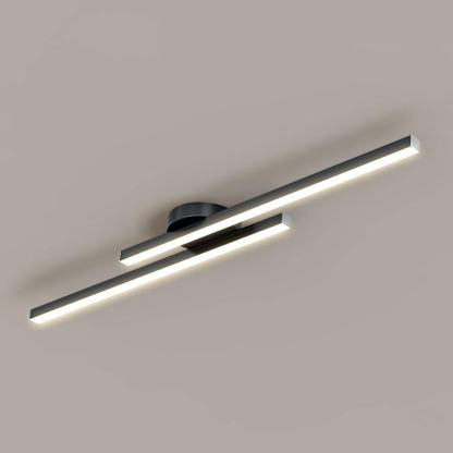Modern Aluminium Long Strip Semi Flush Mount LED Ceiling Light For Living Room