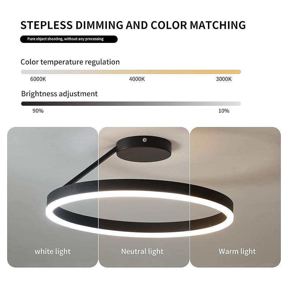 Circle Minimalist Metal LED Living Room Ceiling Light