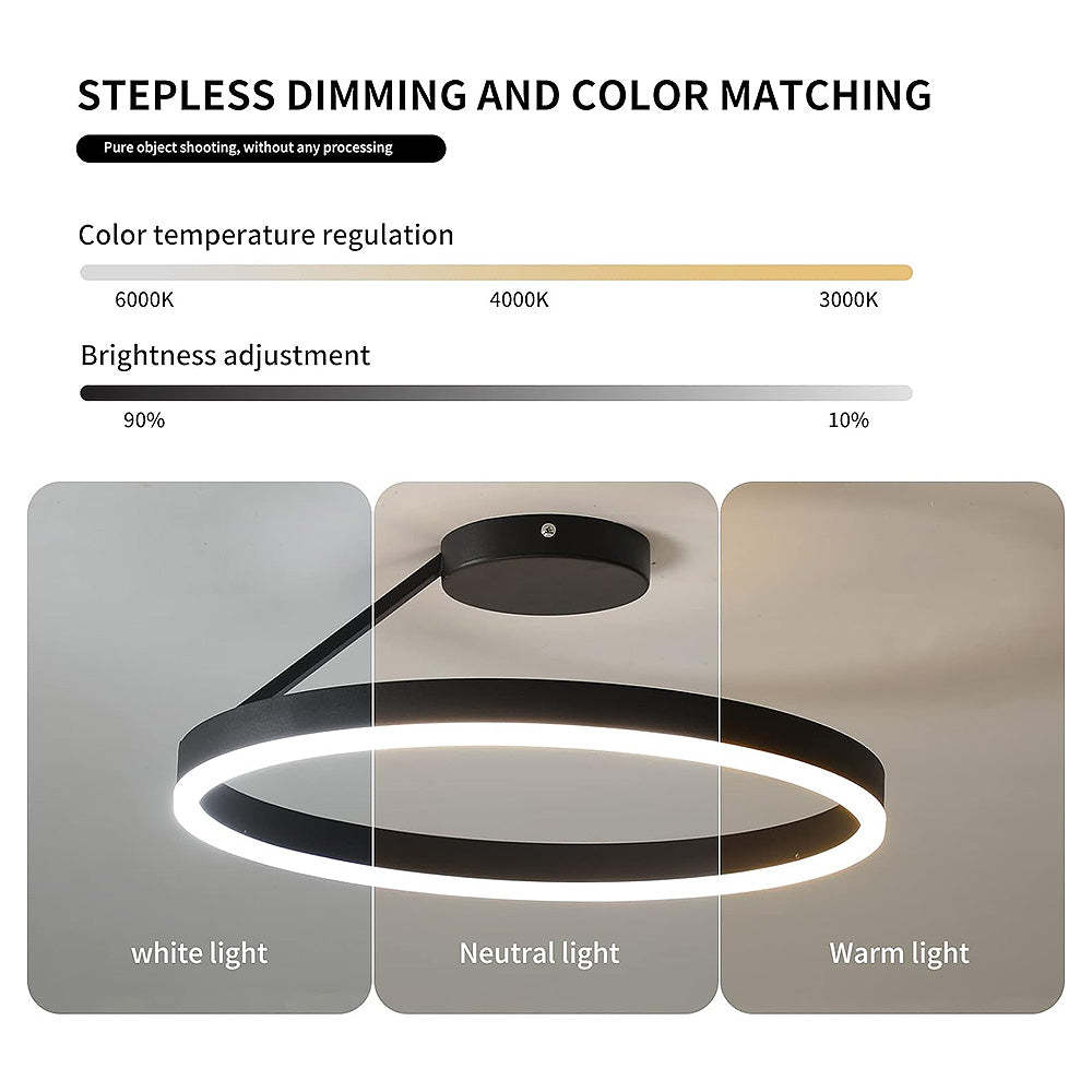 Circle Minimalist Metal LED Living Room Ceiling Light