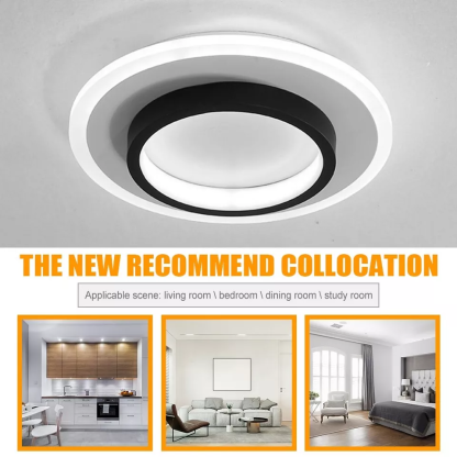 Art Deco Aluminum Acrylic LED Ceiling Light for Living Room