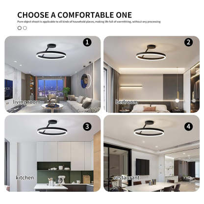 Circle Minimalist Metal LED Living Room Ceiling Light