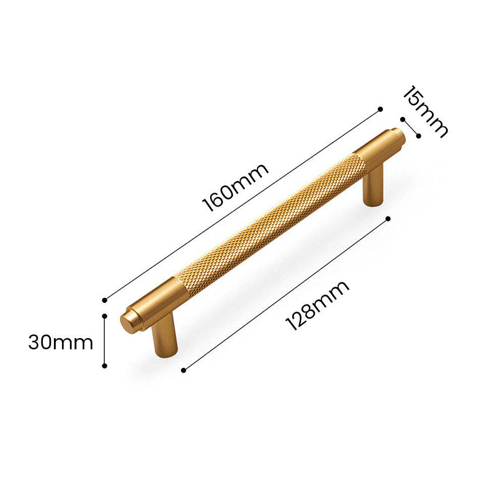 Gold Metal Cabinet Drawer Knurled Pulls