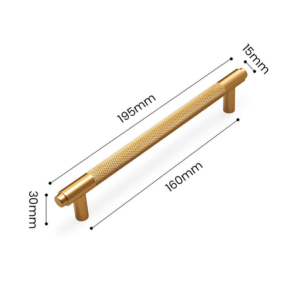 Gold Metal Cabinet Drawer Knurled Pulls