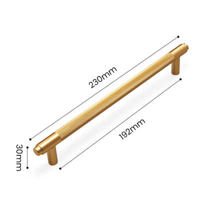 Gold Metal Cabinet Drawer Knurled Pulls