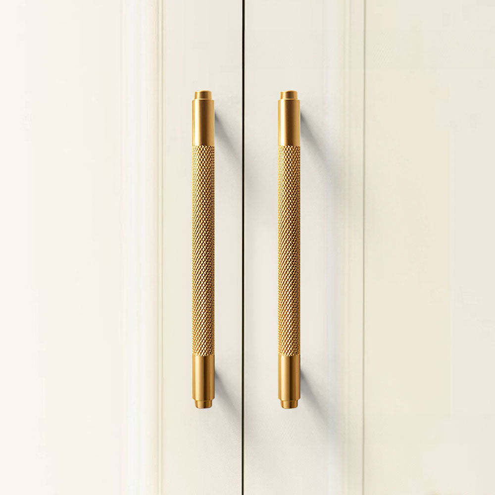 Gold Metal Cabinet Drawer Knurled Pulls