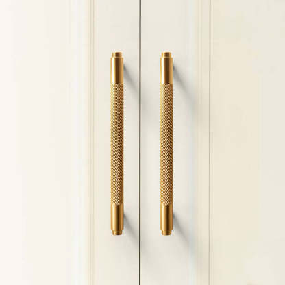 Gold Metal Cabinet Drawer Knurled Pulls