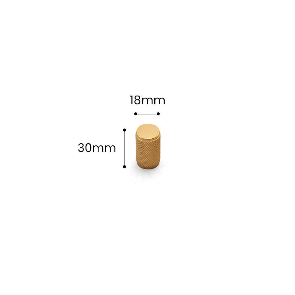 Gold Metal Cabinet Drawer Knurled Pulls
