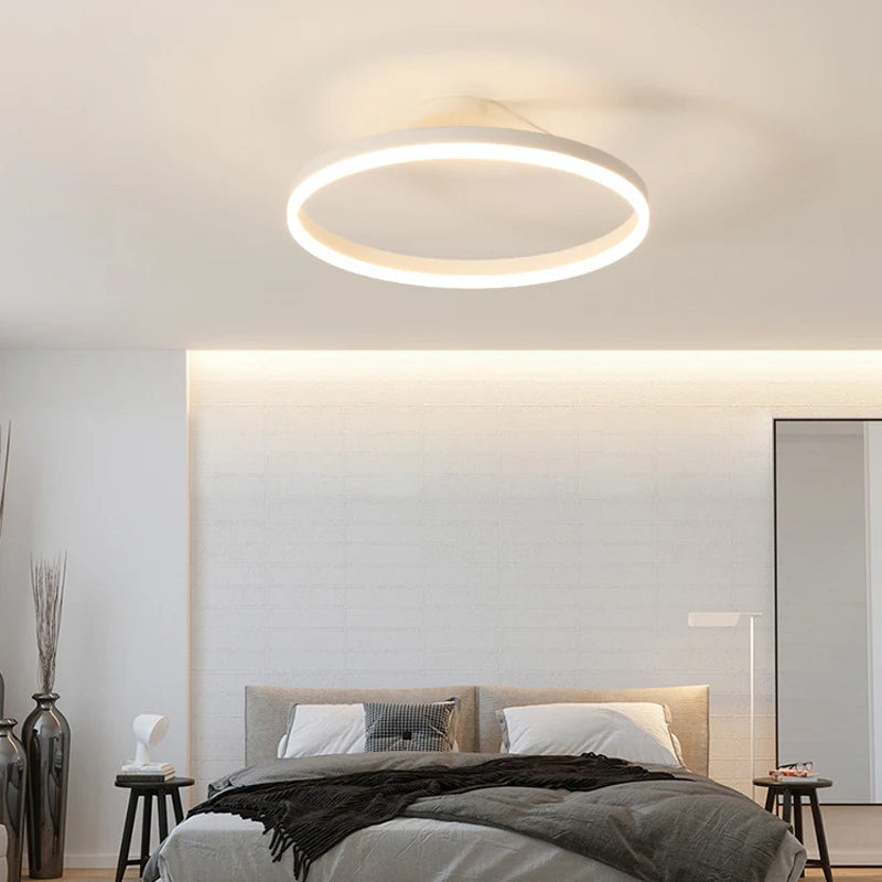Circle Minimalist Metal LED Living Room Ceiling Light