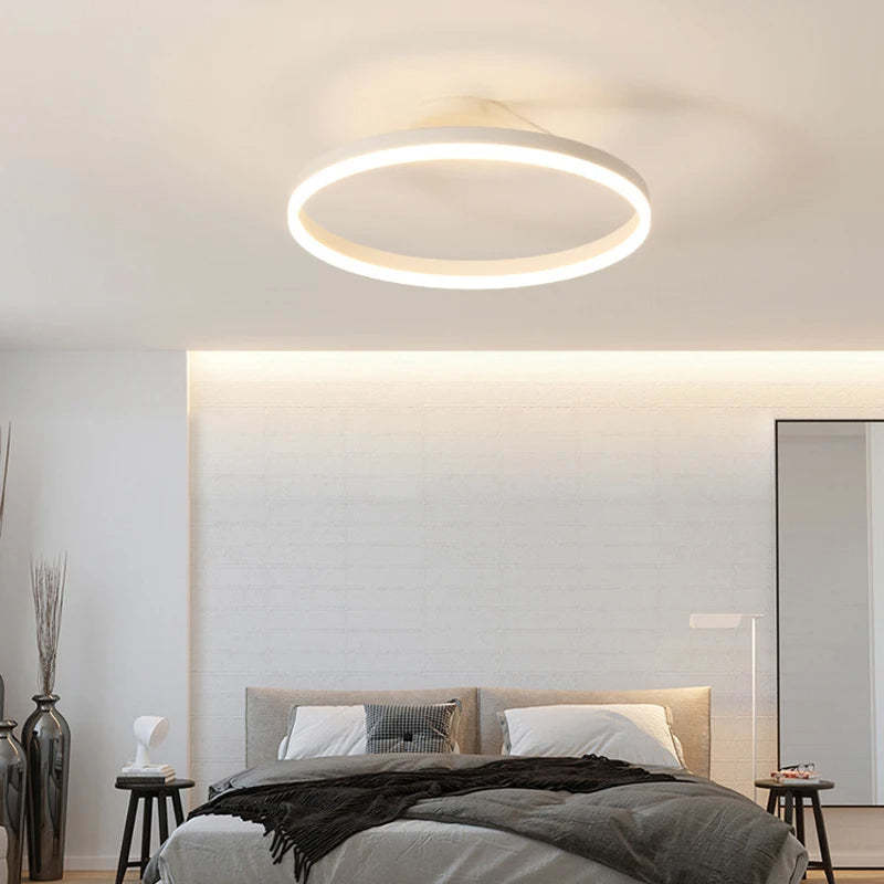 Circle Minimalist Metal LED Living Room Ceiling Light