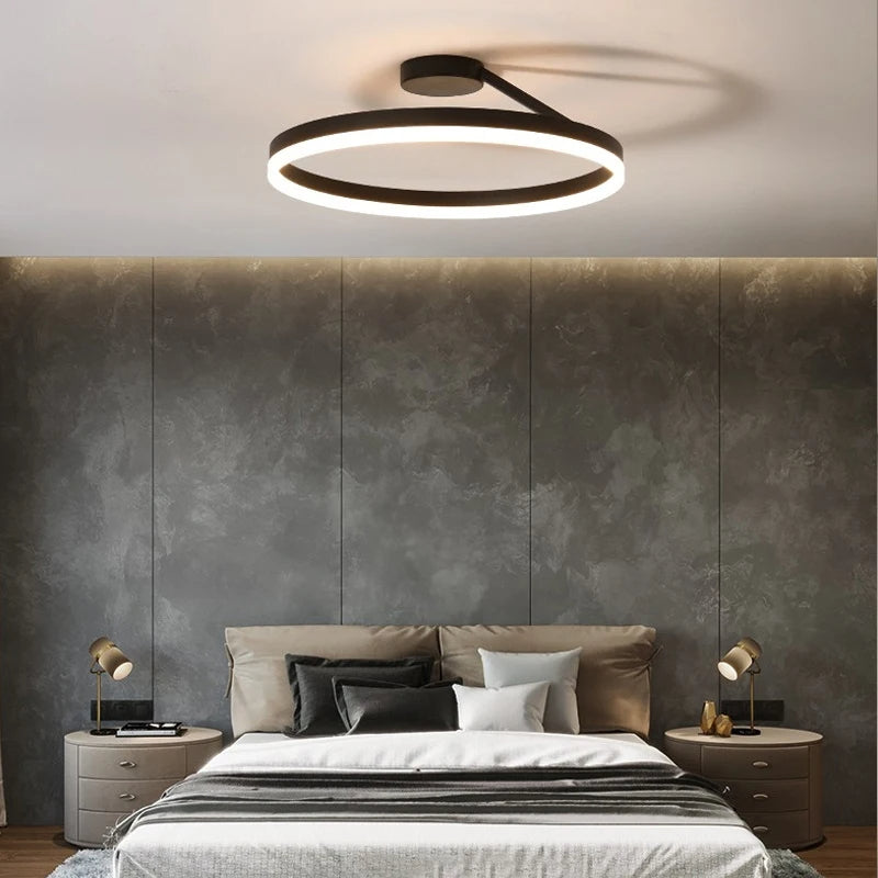 Circle Minimalist Metal LED Living Room Ceiling Light