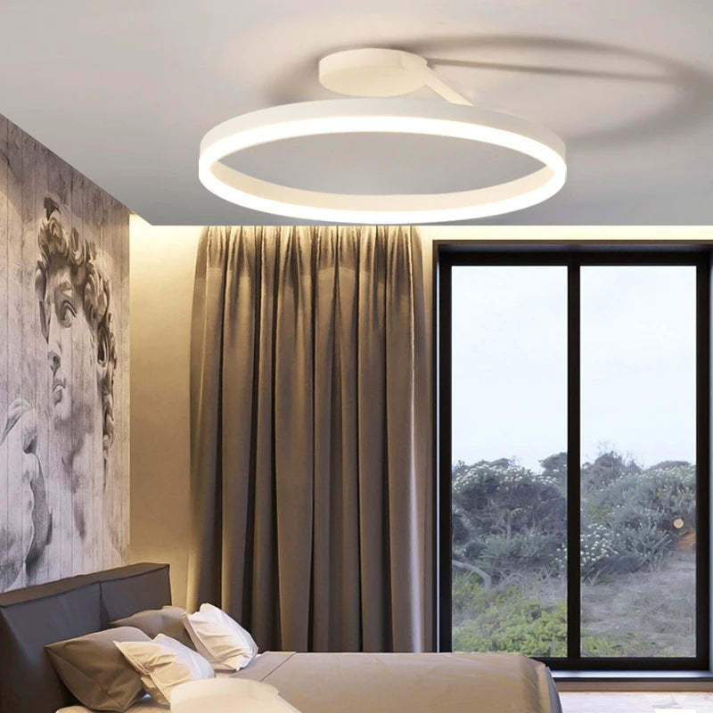 Circle Minimalist Metal LED Living Room Ceiling Light