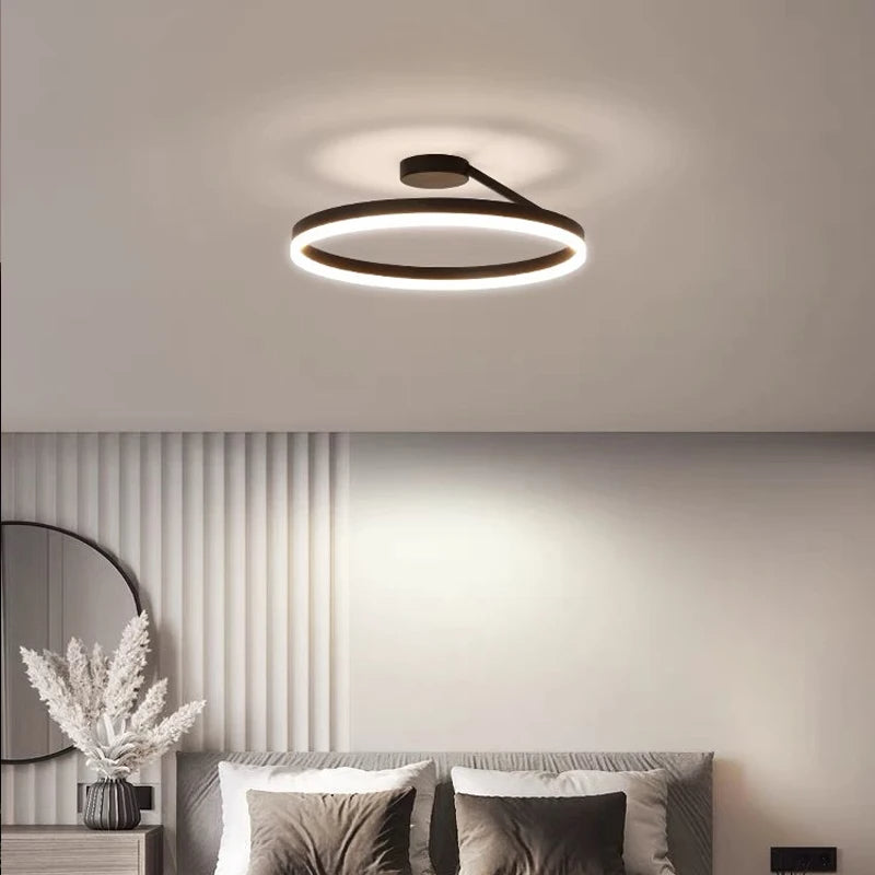 Circle Minimalist Metal LED Living Room Ceiling Light