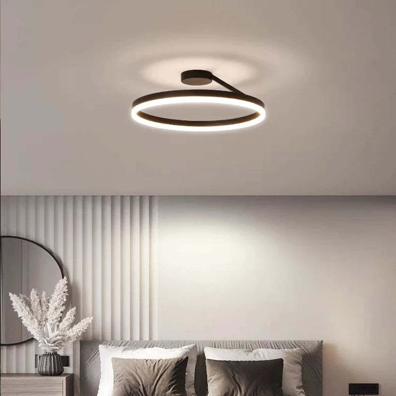 Circle Minimalist Metal LED Living Room Ceiling Light