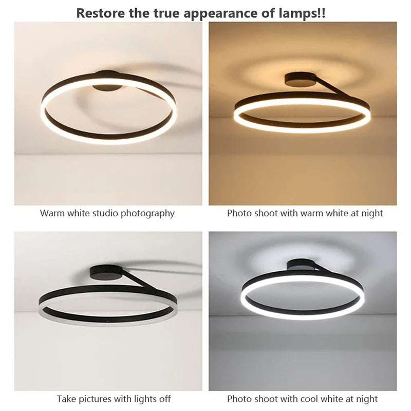 Circle Minimalist Metal LED Living Room Ceiling Light