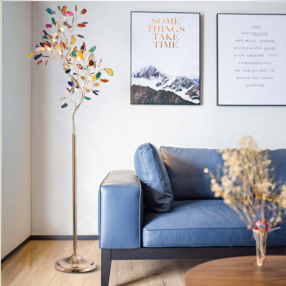 Modern Luxury Agate Tree Branch Floor lamp -Homdiy
