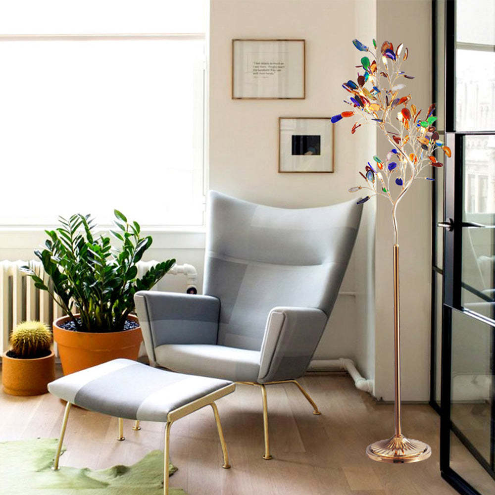 Modern Luxury Agate Tree Branch Floor lamp -Homdiy