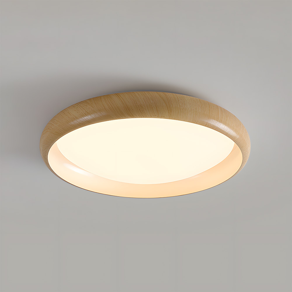 The lamp installed in a cozy bedroom setting, enhancing decor