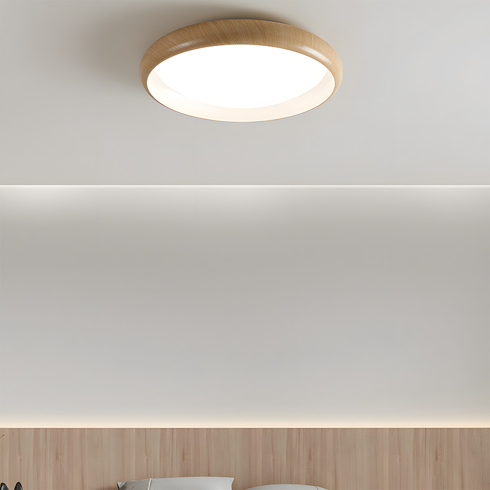 Focusing on the lamp's circular design