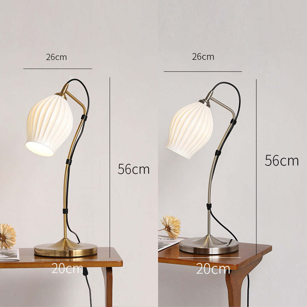 Unique Vintage White Ceramic Table Lamp -Homdiy