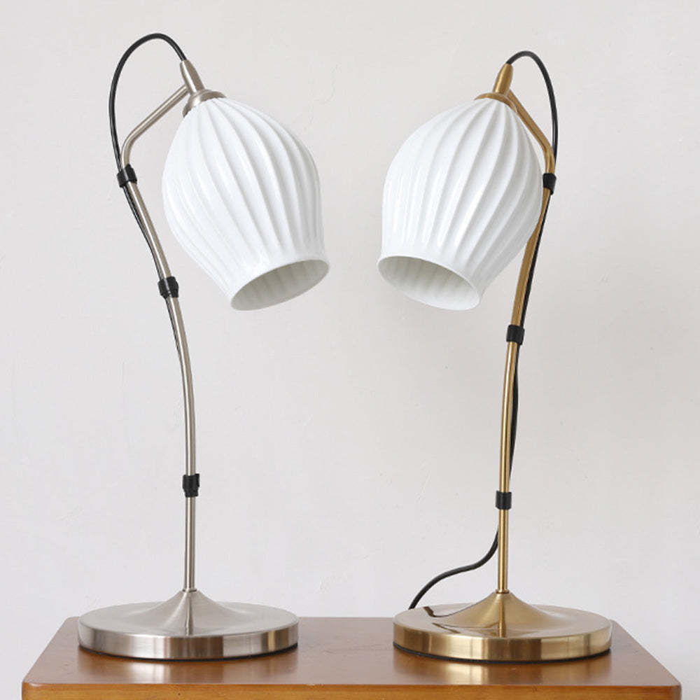 Unique Vintage White Ceramic Table Lamp -Homdiy