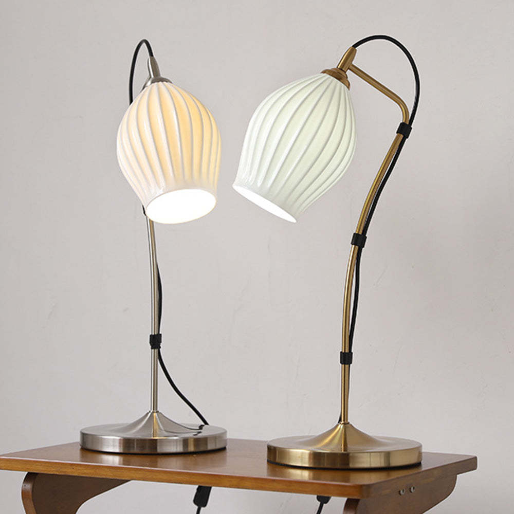 Unique Vintage White Ceramic Table Lamp -Homdiy