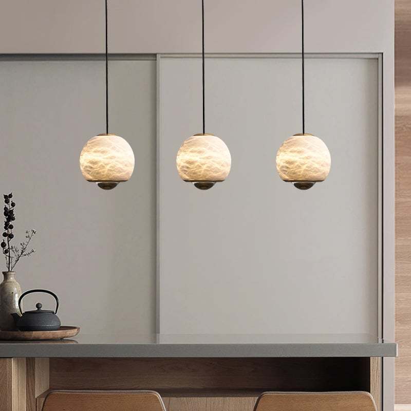 Nordic Marble Alabaster Globe Pendant Lamp -Homdiy