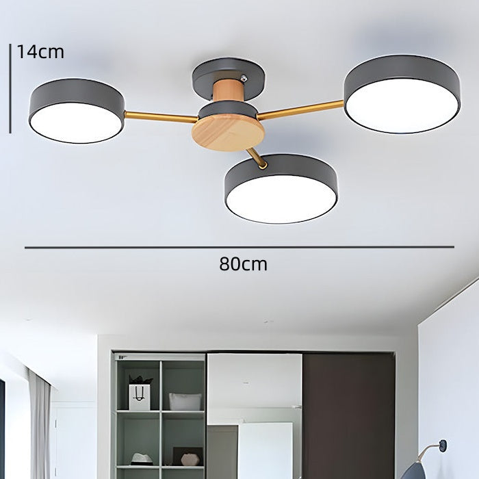 Modern Multi-Bulb Round LED Ceiling Light for Bedroom