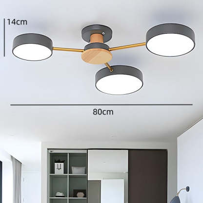 Modern Multi-Bulb Round LED Ceiling Light for Bedroom