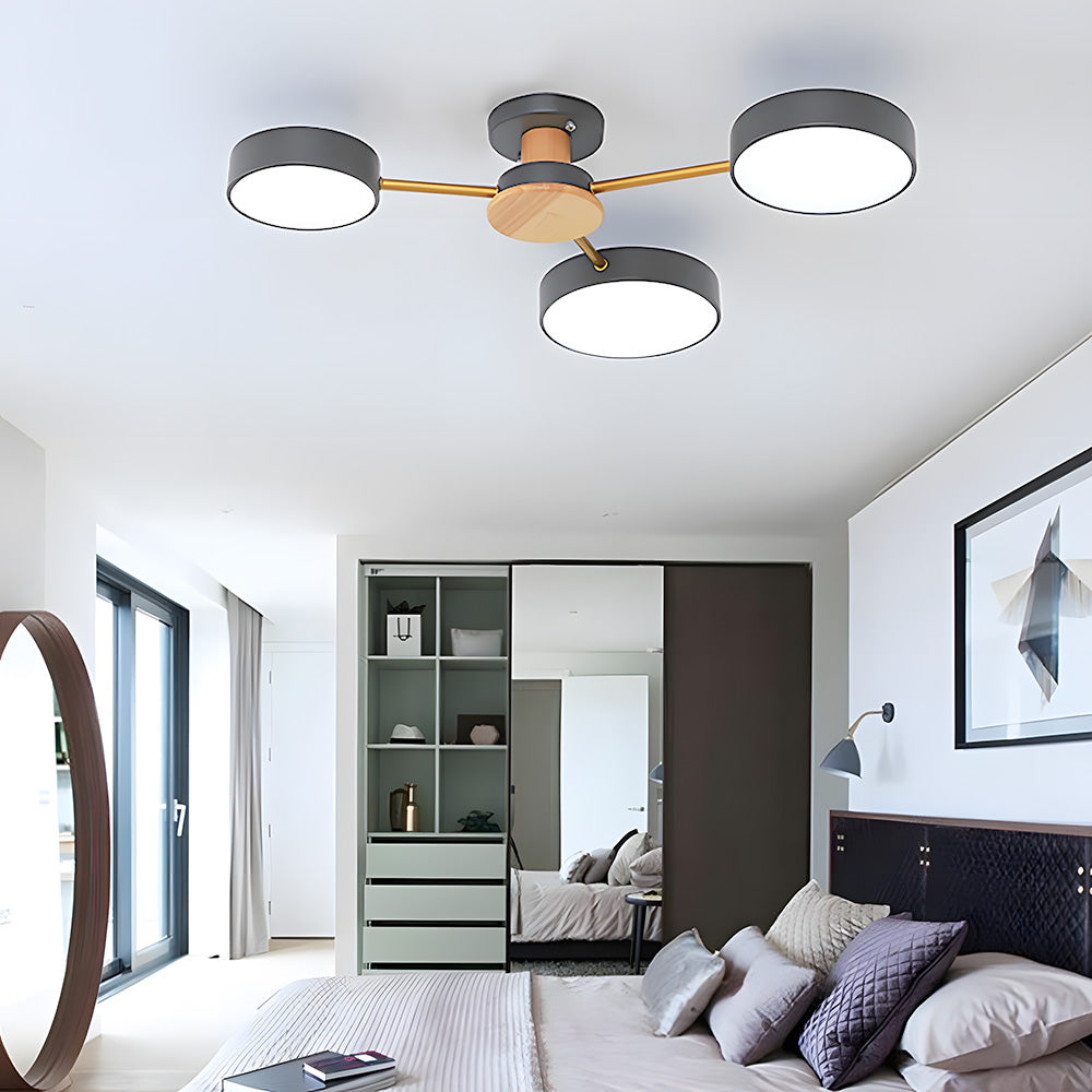 Modern Multi-Bulb Round LED Ceiling Light for Bedroom