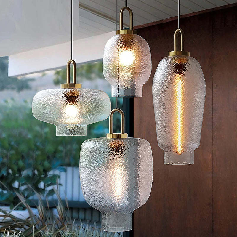 Brass Glass Pendant Light Fixtures for Kitchen -Homdiy
