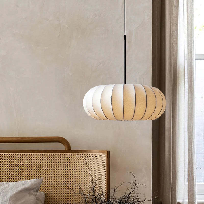 Modern Fabric Drum Pendant Hanging Light -Homdiy