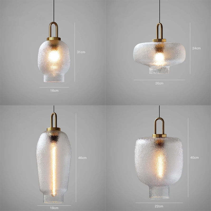 Brass Glass Pendant Light Fixtures for Kitchen -Homdiy