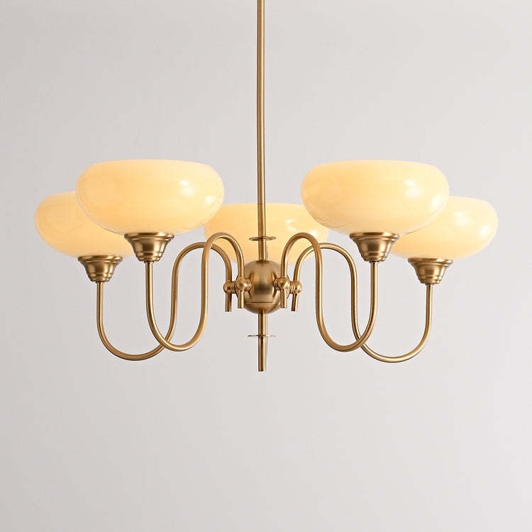 Bubble Creamy Persimmon Glass Chandelier -Homdiy