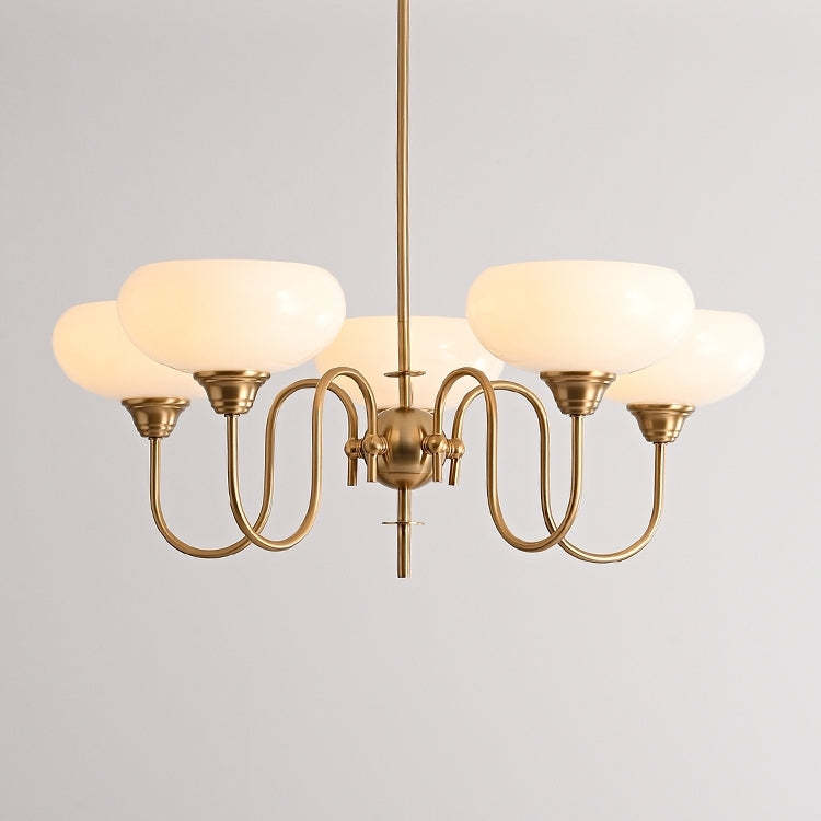 Bubble Creamy Persimmon Glass Chandelier -Homdiy