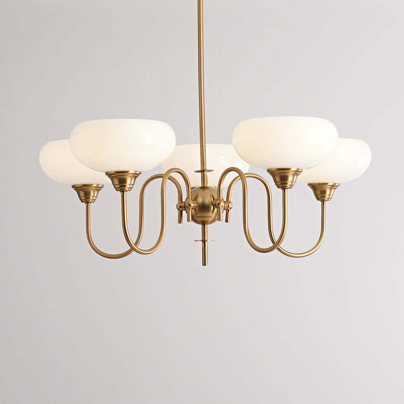 Bubble Creamy Persimmon Glass Chandelier -Homdiy