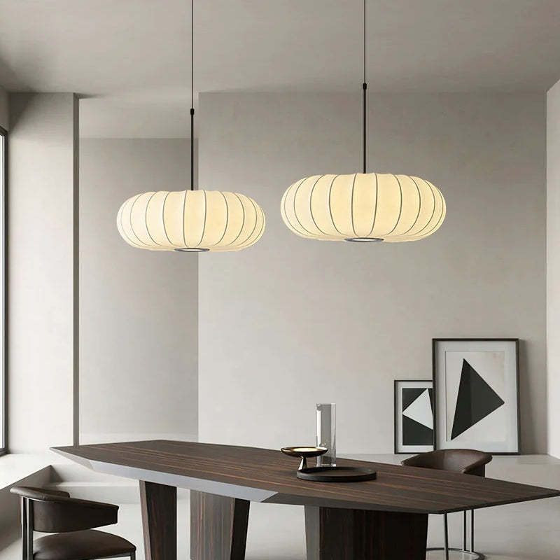 Modern Fabric Drum Pendant Hanging Light -Homdiy