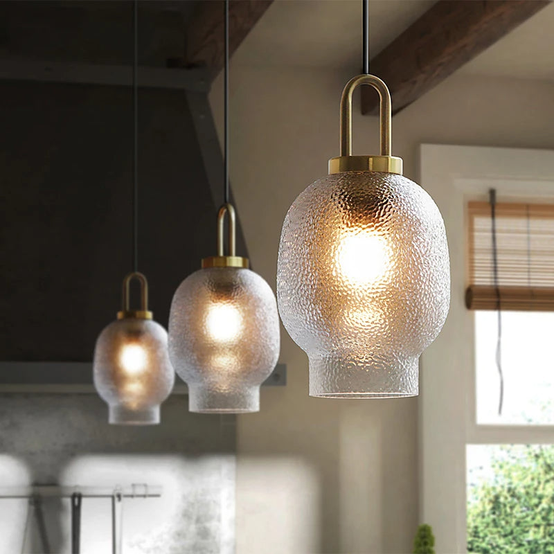 Brass Glass Pendant Light Fixtures for Kitchen -Homdiy