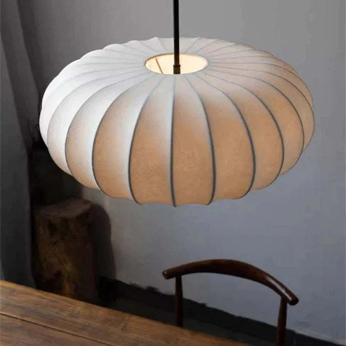 Modern Fabric Drum Pendant Hanging Light -Homdiy
