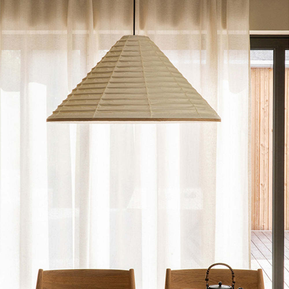 Japanese Designer Cone Paper Tearoom Pendant Light -Homdiy