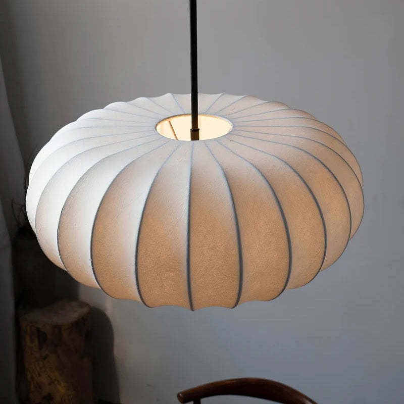 Modern Fabric Drum Pendant Hanging Light -Homdiy