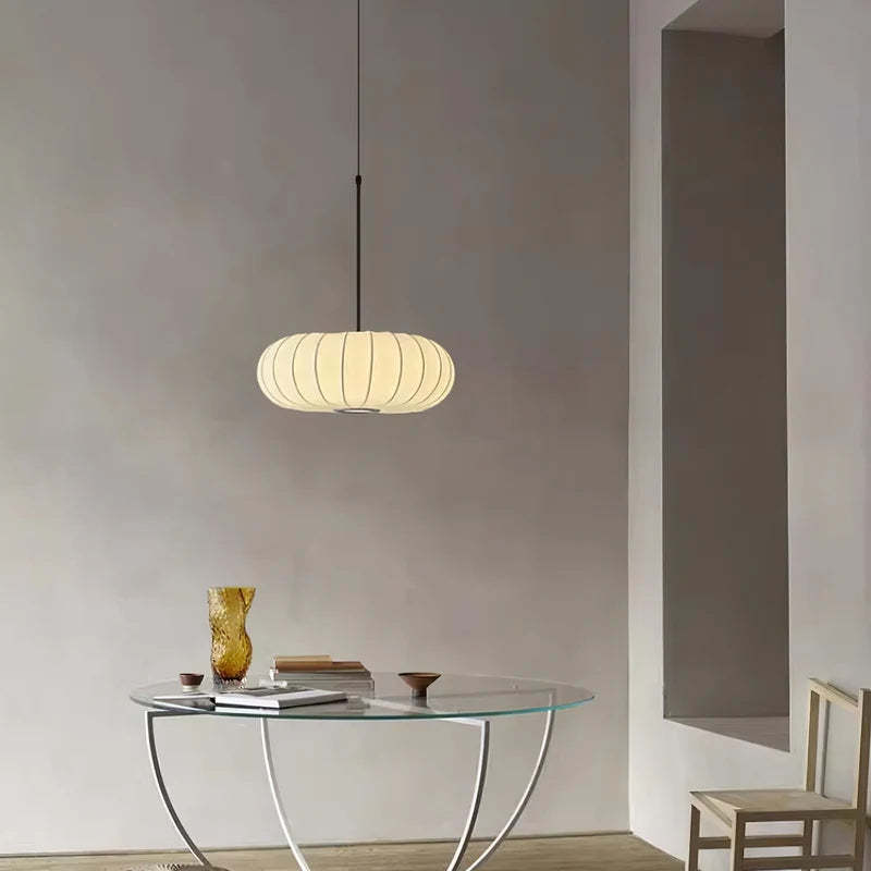 Modern Fabric Drum Pendant Hanging Light -Homdiy