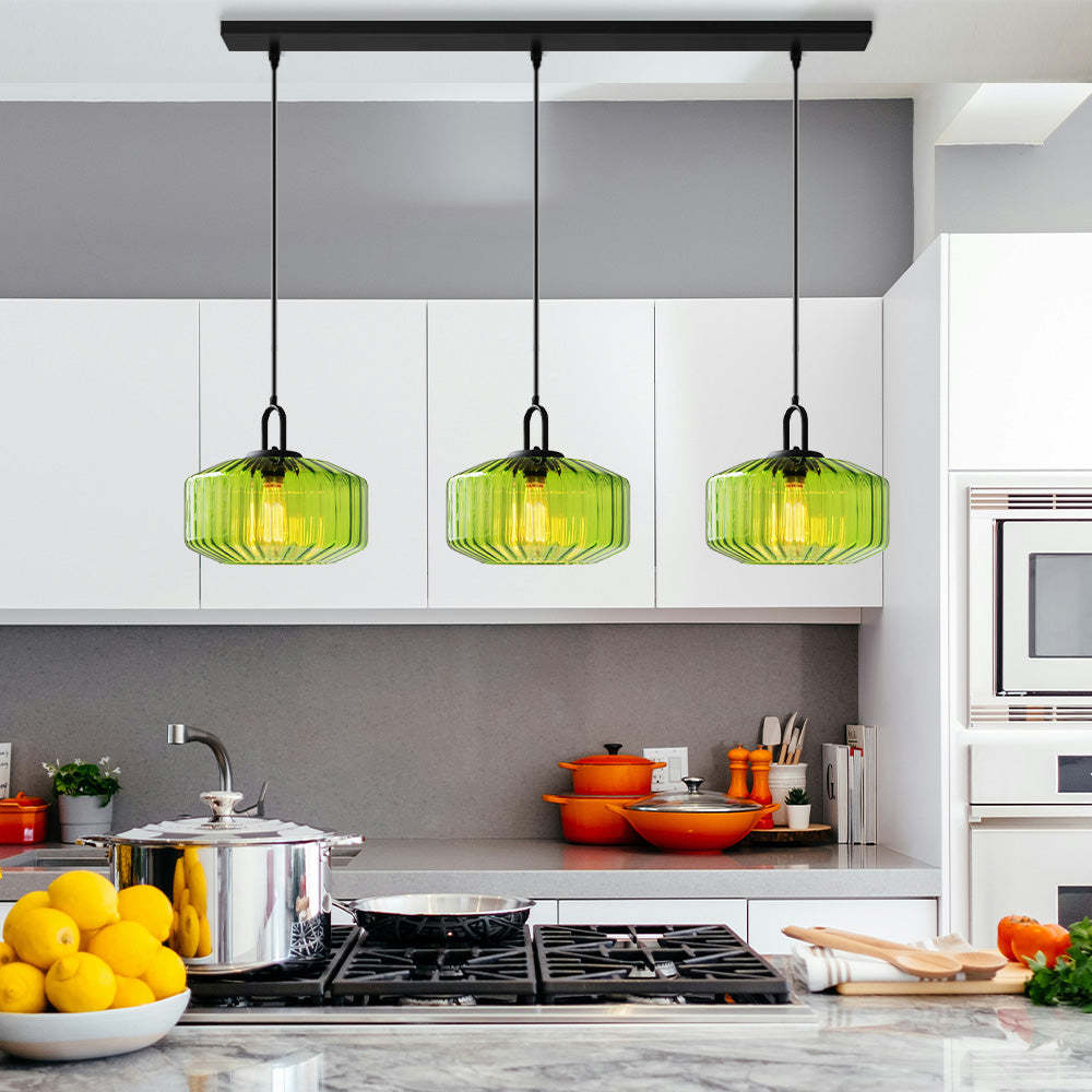 Farmhouse Glass Pendant Light For Kitchen Island -Homdiy