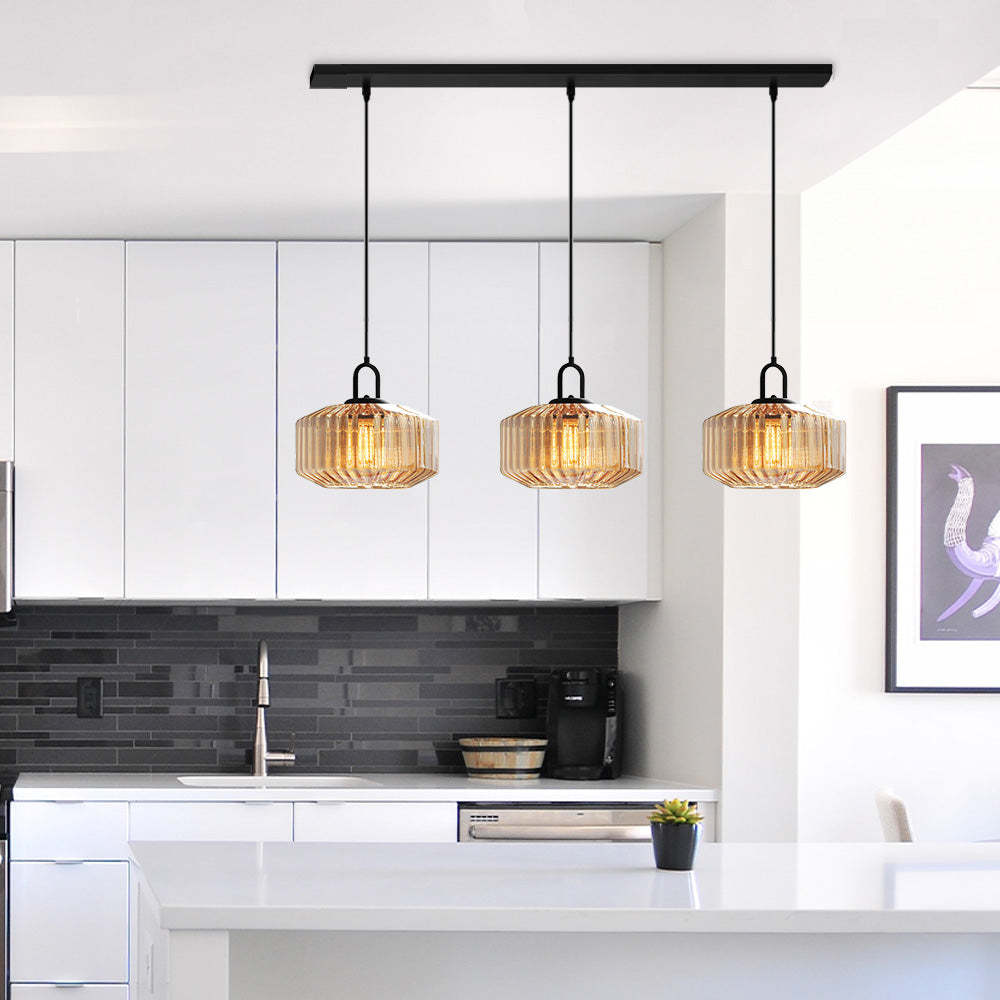Farmhouse Glass Pendant Light For Kitchen Island -Homdiy