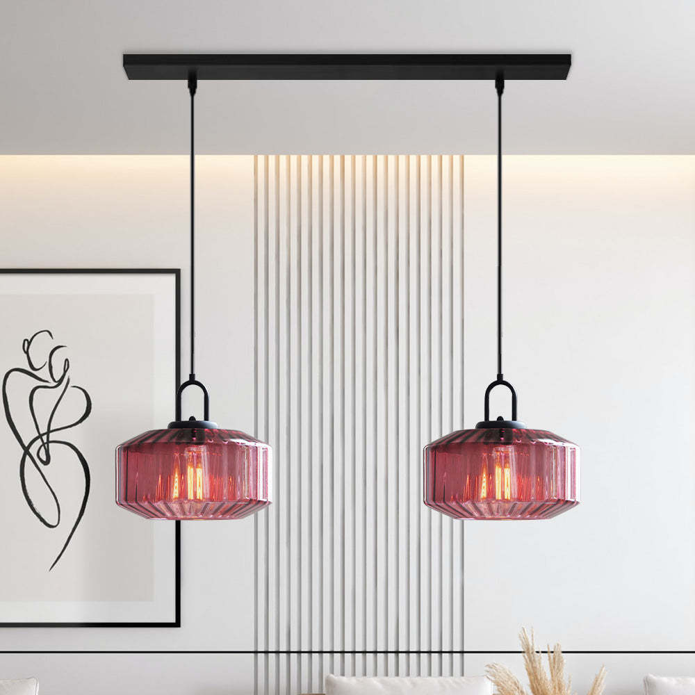 Farmhouse Glass Pendant Light For Kitchen Island -Homdiy