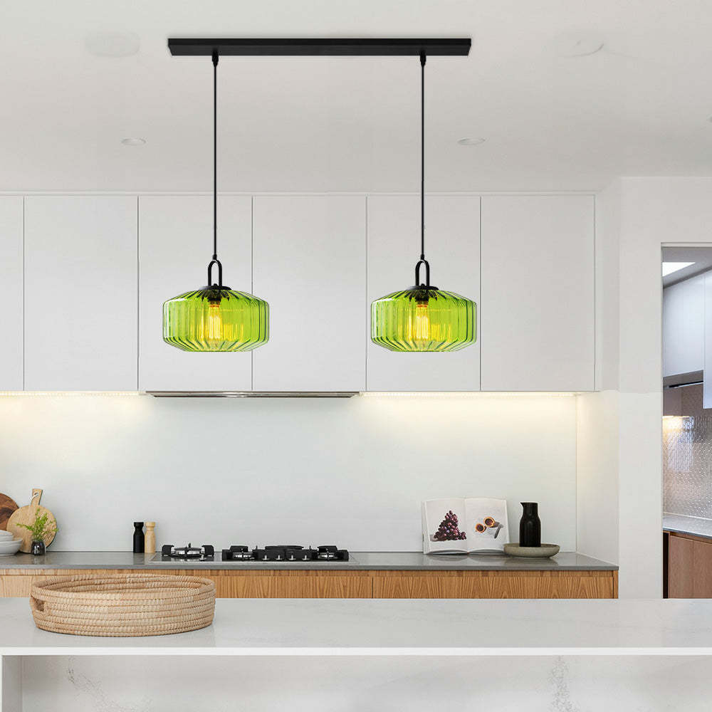 Farmhouse Glass Pendant Light For Kitchen Island -Homdiy