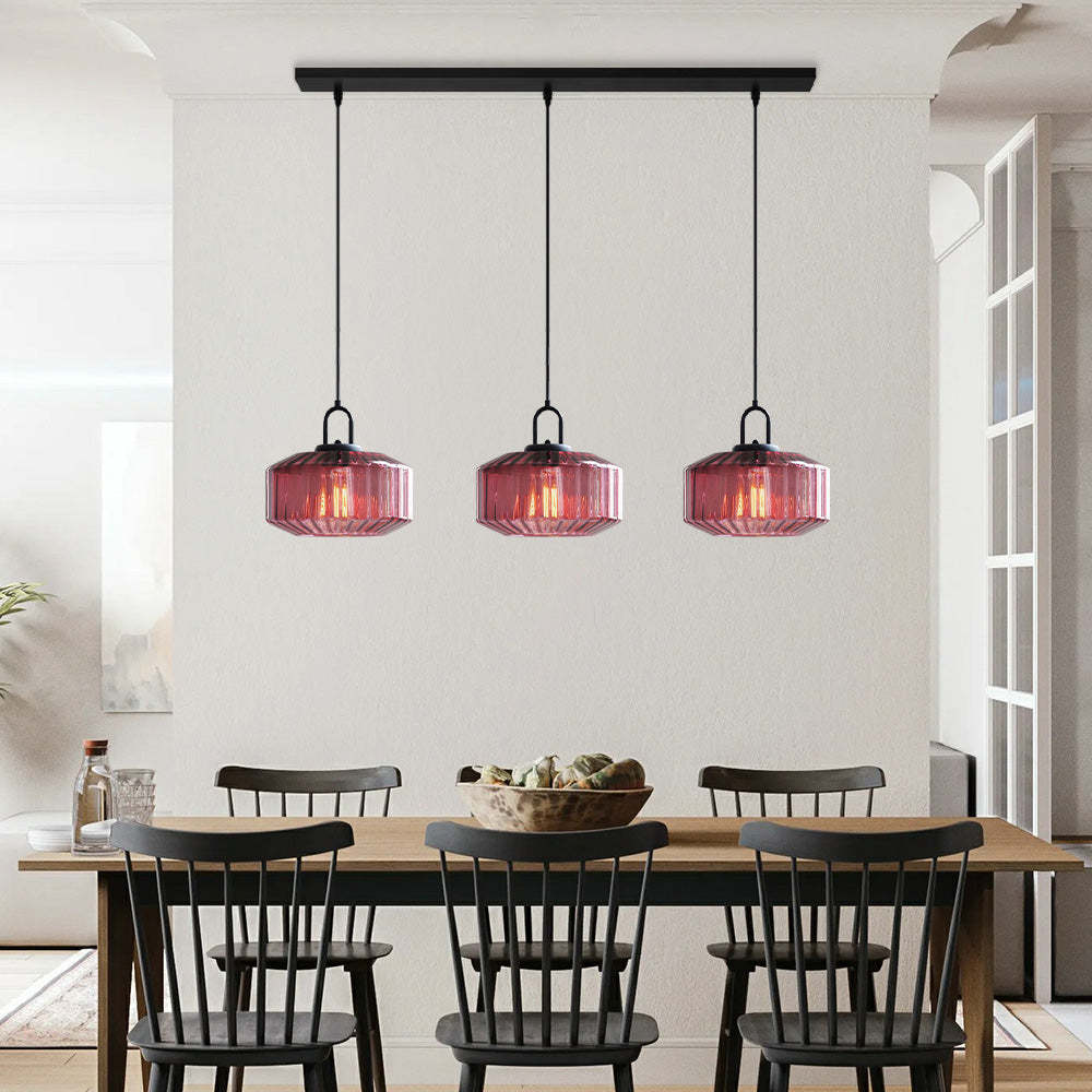 Farmhouse Glass Pendant Light For Kitchen Island -Homdiy