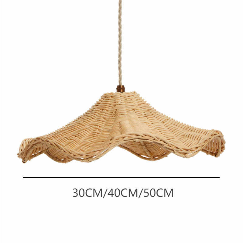 Boho Wicker Rattan Coastal Pendant Light -Homdiy