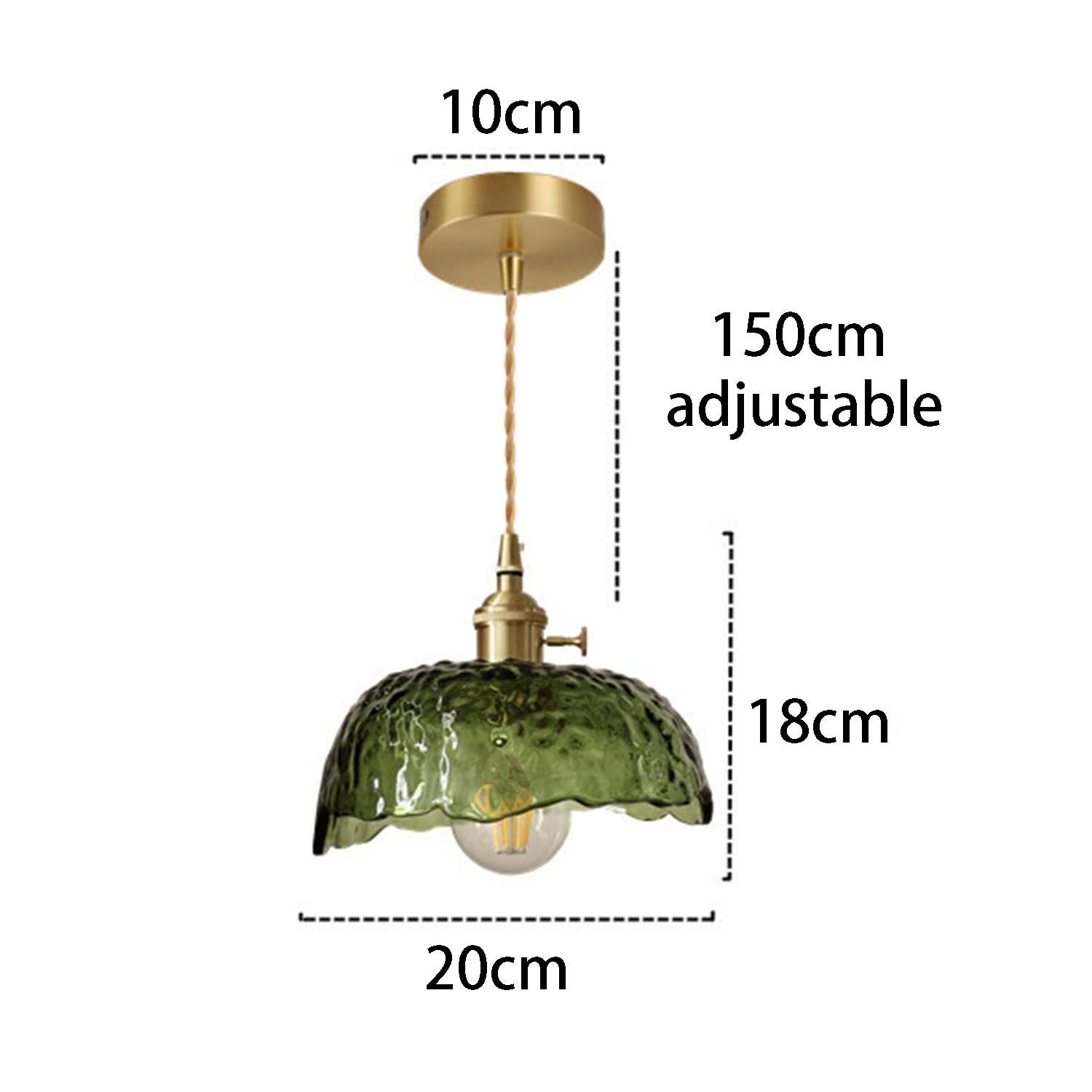 Irregular Brass Glass Pendant Light  Craft Hanging Lamp For Bedroom -Homdiy