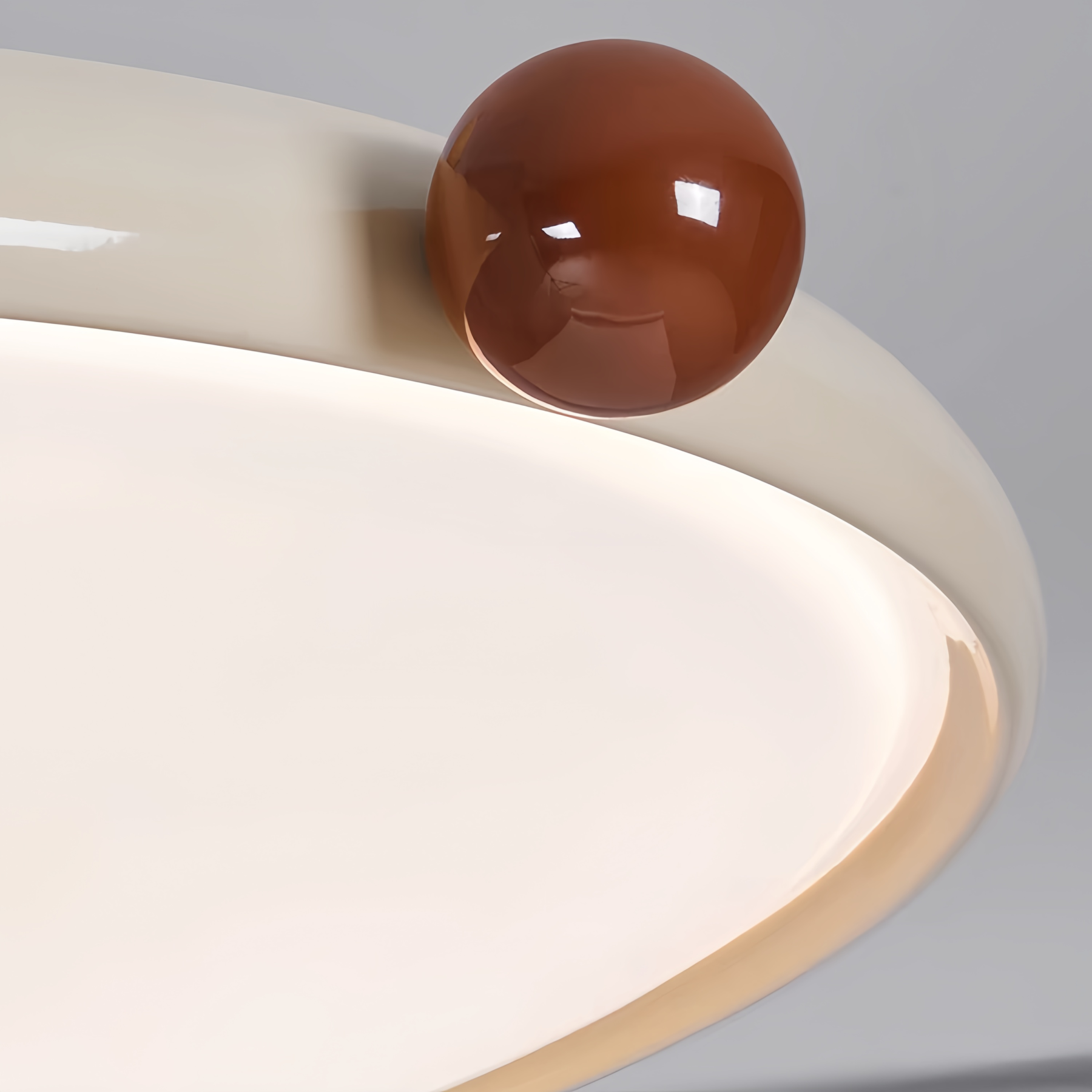 Stylish Cream Art Deco Round Flush Mount Ceiling Light